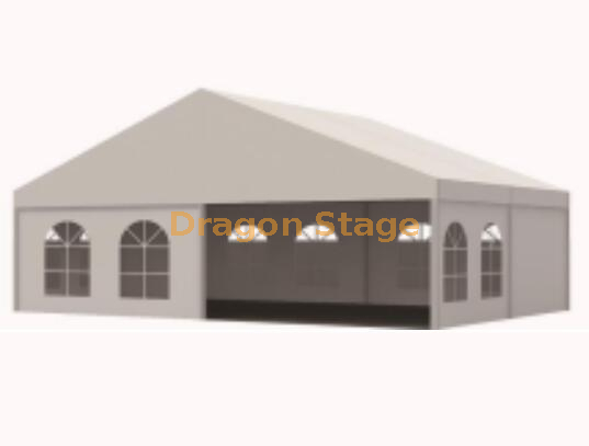 Carpa para eventos con estructura en A de aluminio, altura de 3 m y 10 m de extensión 