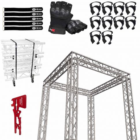 Stand de feria comercial cuadrado Global Truss SQ-10x10 con paquete de accesorios