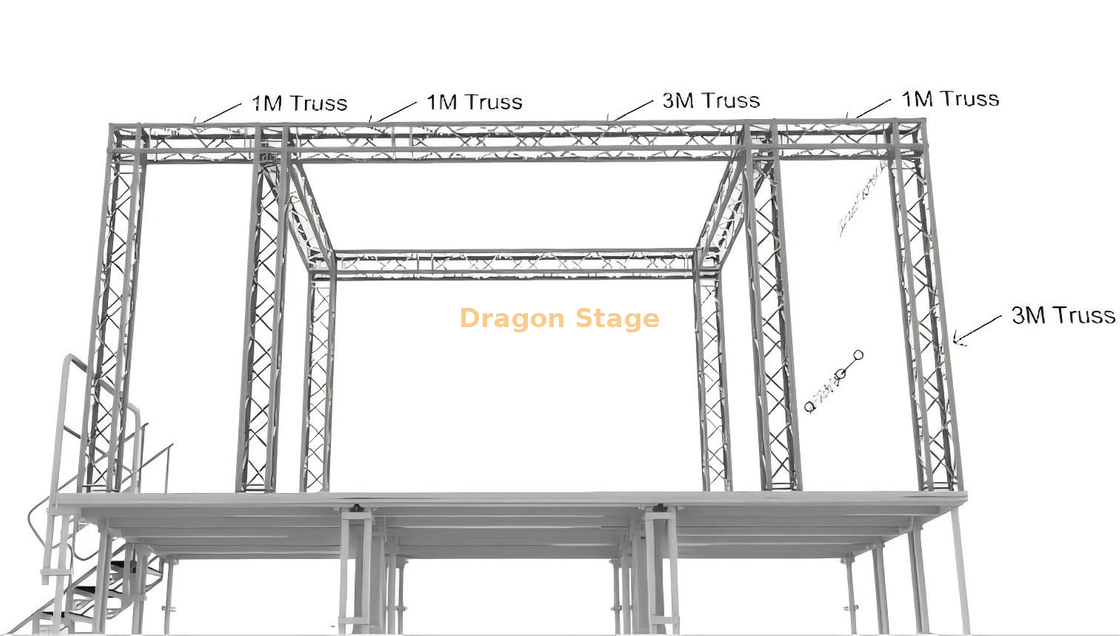 Estructura al aire libre los 4x3x3m de aluminio del braguero del tejado de la etapa del braguero del remolque 290m m