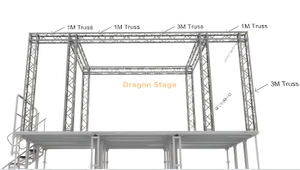 Trailer Global Truss Stage Estructura de armadura de techo para exteriores Aluminio 4x3x3m