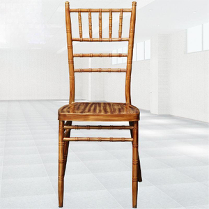 Silla con junta de bambú de madera de imitación de metal, refuerzo para silla de boda al aire libre, silla con junta de bambú de grano de madera de 7 barras, silla de comedor para restaurante de hotel