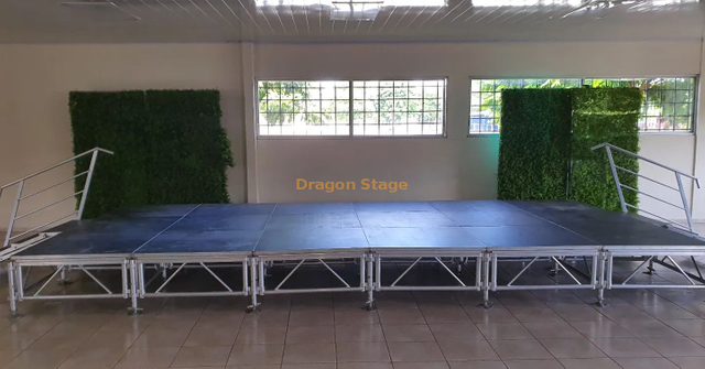 Podio de aluminio para eventos de iglesia para cruzadas 12x4m