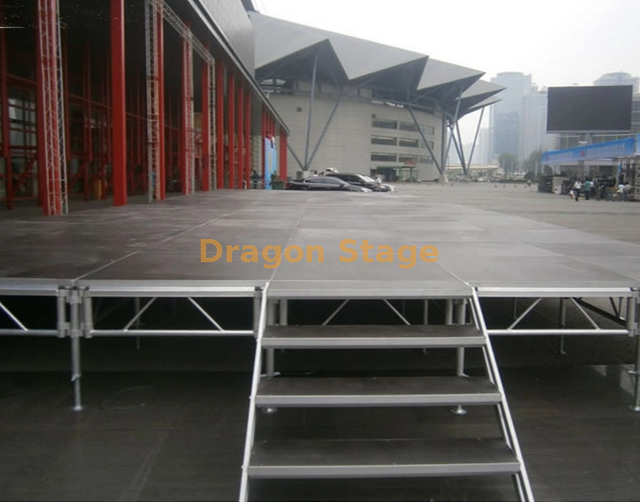 Plataforma de escenario de concierto, escenario portátil móvil de aluminio para eventos al aire libre, 12x8m 