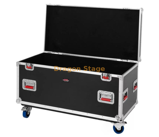 Tronco de caja de vuelo de aluminio para eventos personalizado con ruedas