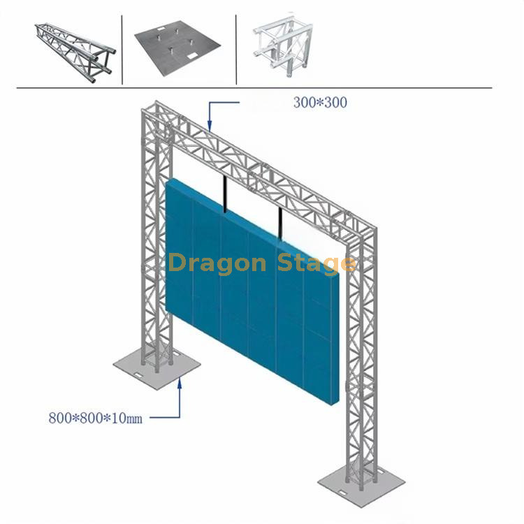 Pantalla LED pesada carga de meta global truss 4x4m