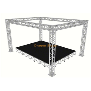 Sistema de armazón de escenario portátil de aluminio de 4x3x3m con techo y plataforma (Mini Stage Rig)