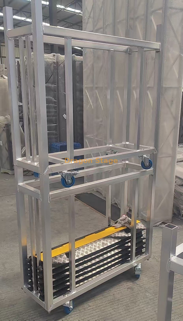 Carro por encargo de aluminio de la rampa del cable/carro industrial de aluminio de la manipulación de materiales