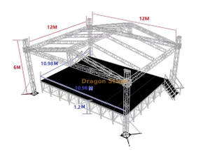 Etapa de armadura de techo arqueado de aluminio 12x12x6m