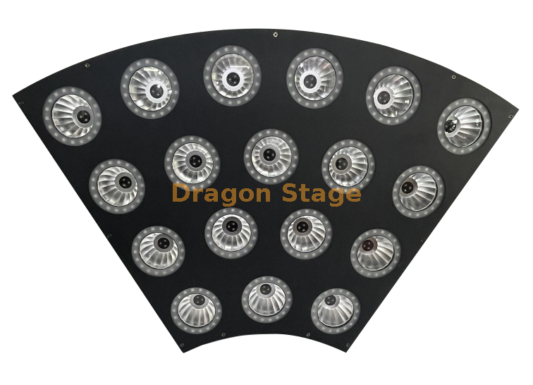 Luces de matriz LED en forma de abanico de 18 cuentas