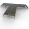 Escenario móvil de aluminio modular en forma de T de 7,32x7,32 m con escaleras - Altura ajustable (0,8 m)