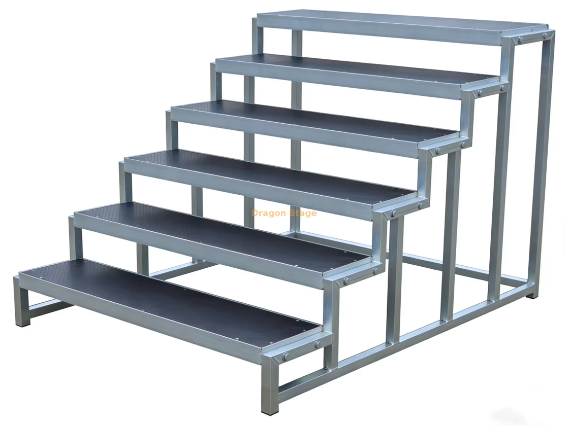 Escaleras de escenario portátiles de aluminio (1,22 m de ancho): escalones de plataforma de escenario antideslizantes profesionales