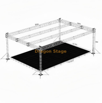 Sistema de armadura de escenario de concierto al aire libre de aluminio de 20x14x8m con ensamblaje de techo plano