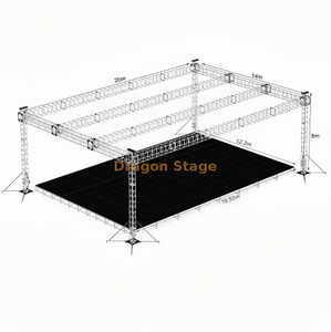 Sistema de armadura de escenario de concierto al aire libre de aluminio de 20x14x8m con ensamblaje de techo plano