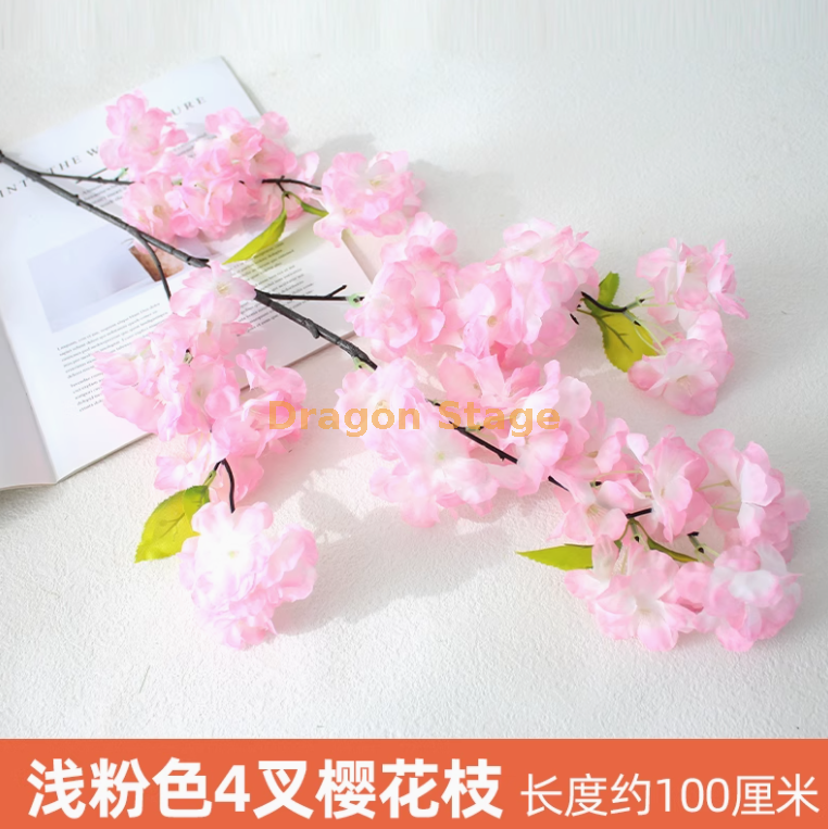 紫罗兰 浅粉色 4 叉樱花 1 枝