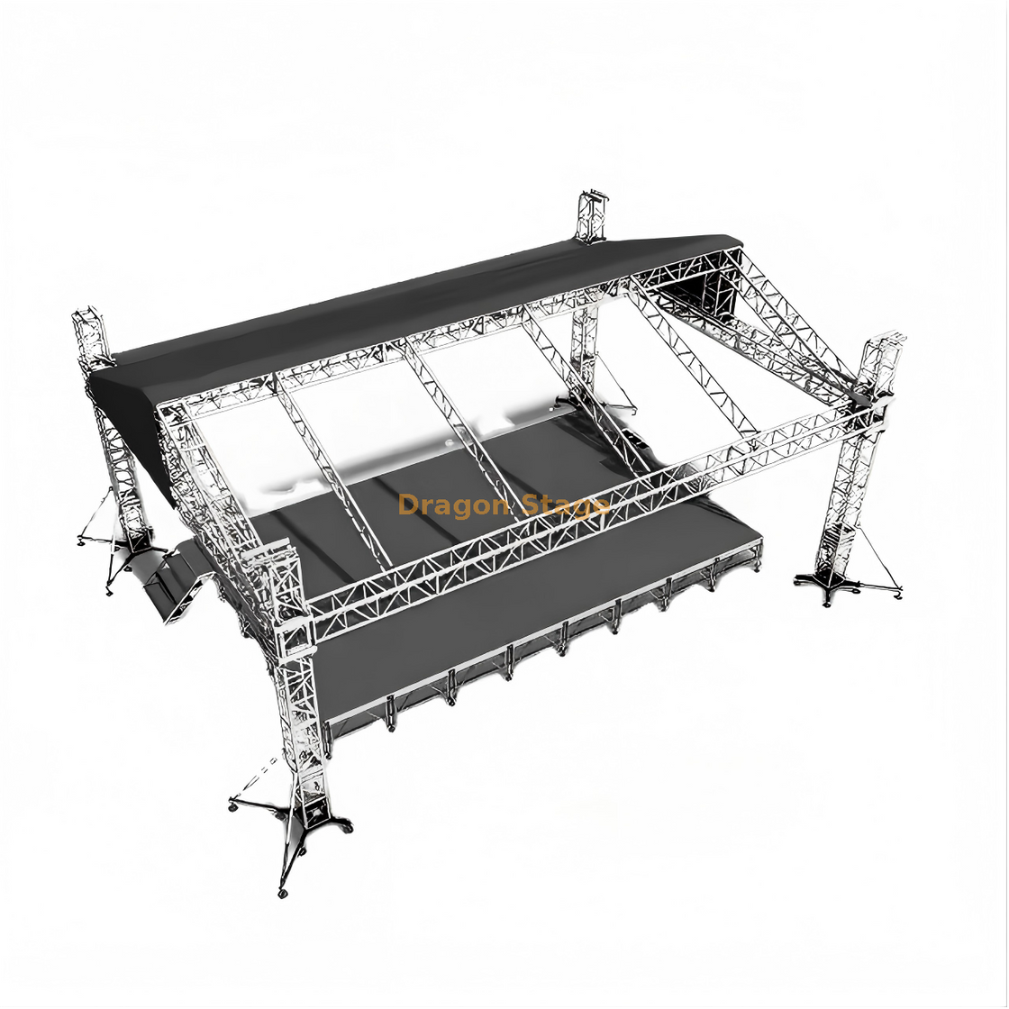 Sistema de armadura de escenario de techo de silla de montar de aluminio profesional de 11x8x6m para eventos al aire libre