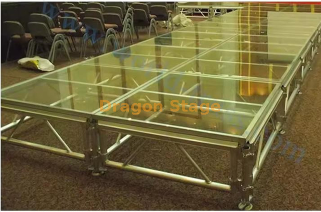 Etapa portátil de vidrio acrílico 4.88x2.44m para eventos