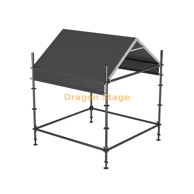 Cabina de consola profesional Layher FOH: estación de control de iluminación y sonido de alta resistencia