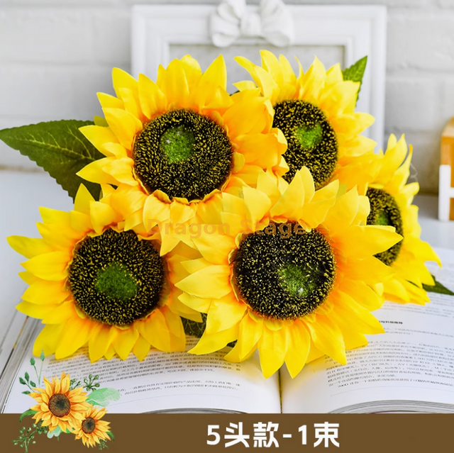 Simulación de girasol Simulación de girasol Adorno de flores Flower Flower Flower Engineering Flower Plastic 5 Giraters 1 paquete - Longitud 45 cm