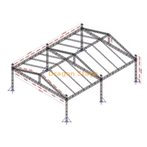 Sistema de armadura de techo para eventos al aire libre de aluminio resistente de 18x24x8m - Estructura de escenario de concierto de doble rejilla de 8m de altura