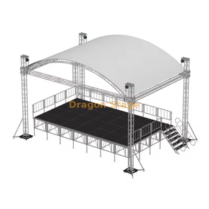 Marquesina de techo con armazón curvo de escenario de aluminio de 8x6x6m
