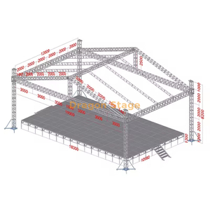 Sistema de techo de concierto para exteriores profesional de 4 pilares 19x12x8m