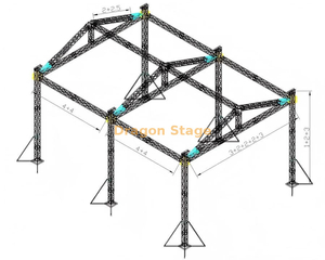 Sistema de armazón para eventos de techo triangular de aluminio profesional de 12x16x6m