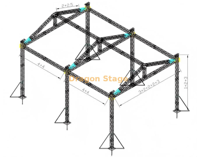 Sistema de armazón para eventos de techo triangular de aluminio profesional de 12x16x6m