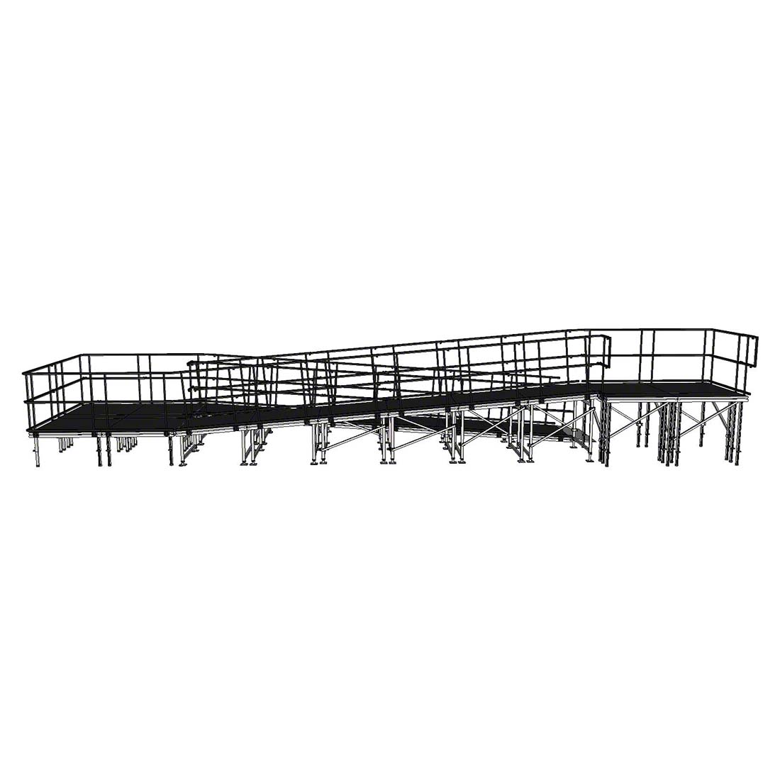 DragonStage Rampa de escenario modular de aluminio en curva de 12,25 x 3,24 m con rellano y barandillas dobles de 1 m.jpg