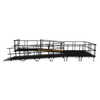 Rampa de servicio de escenario de aluminio en curva compacta de 7,32 x 3,05 m para carros audiovisuales y producción en gira