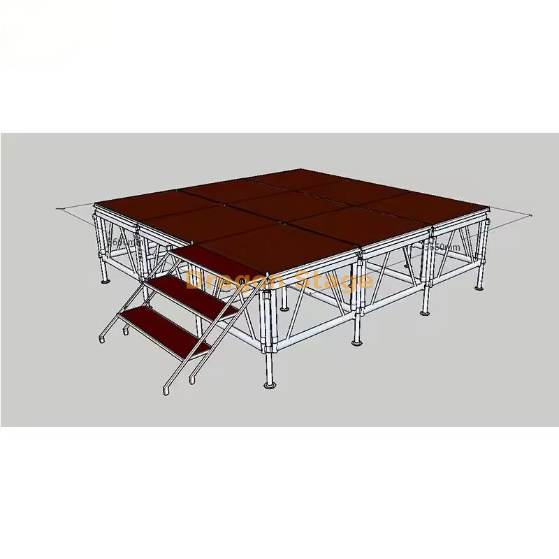 Etapa de cubierta de aluminio portátil 12x12ft