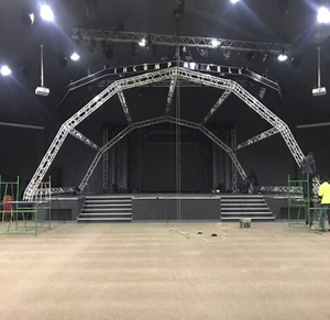 Armazón de iluminación de escenario al por mayor Armazón de techo arqueado para escenario de concierto Sistema de armazón de techo triangular para exteriores