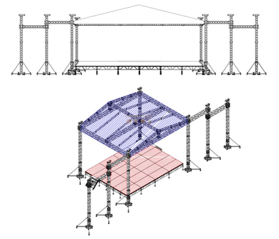 Podio de escenario personalizado, fácil de instalar, marco de aluminio, altura ajustable, escenario/podio, plataforma de escenario para eventos de concierto, 12x10x10m