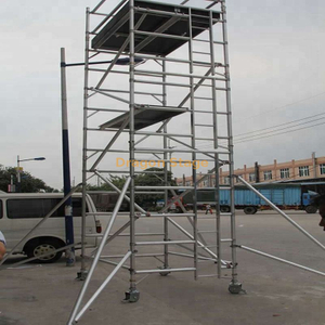 Andamio móvil de aluminio de alta calidad de 1,35x3x6,14 m Venta de andamio de escalera de subida de doble ancho 