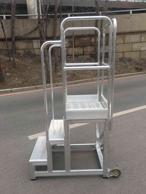 Plataforma de trabajo rodante de aluminio con ruedas