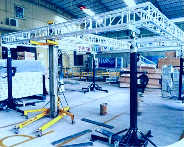 Soporte de manivela de acero resistente portátil para fiestas de eventos, sistema de truss cuadrado de aluminio de elevación, 40x40 pies (12x12m)