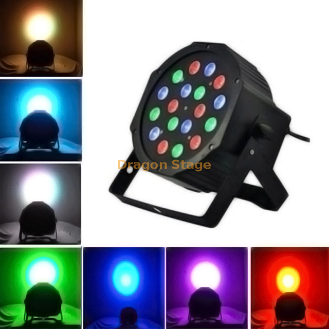 18 perlas de plástico RGB par luces led par luz