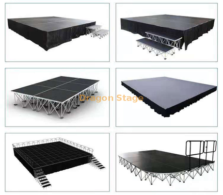Club portátil de la plataforma de la madera contrachapada de las canalizaciones verticales de aluminio que dobla la etapa portátil de la canalización vertical