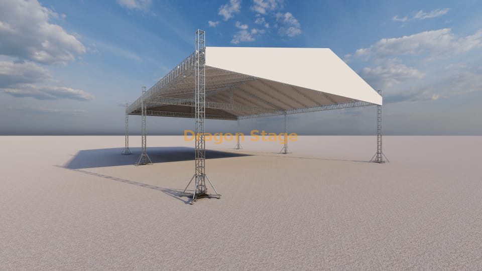 Soporte exterior personalizado para carpa para eventos con techo de 30x15x5m