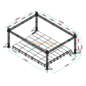 Altavoz lineal con sistema de truss de iluminación de 30x25x25 pies Configuración completa