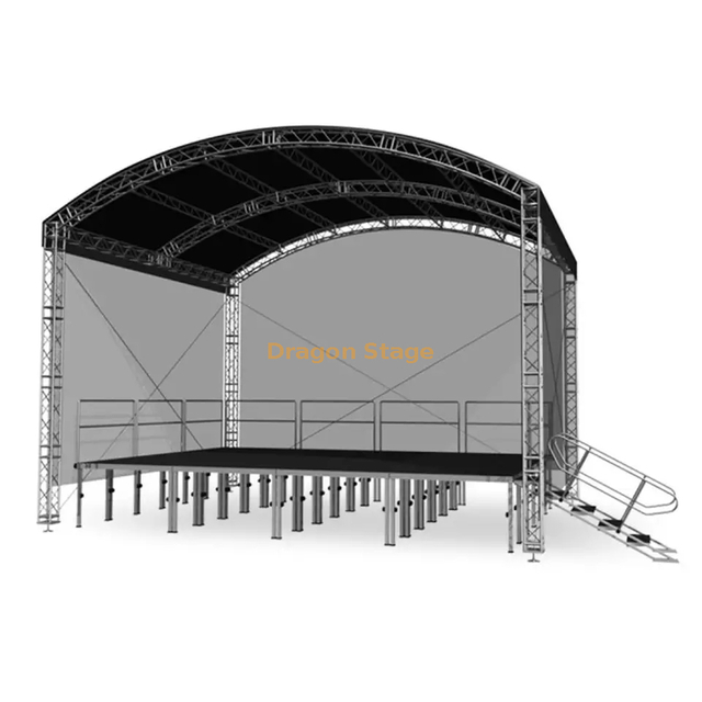 Armazón de techo arqueado personalizado para exteriores Armazón curvo Armazón de arco de aluminio 7x6x3m (24x20x10ft)