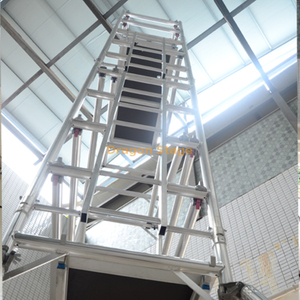 Andamio rodante de aluminio con escalera de torre de andamio móvil de 6 m y 12 m de ancho individual