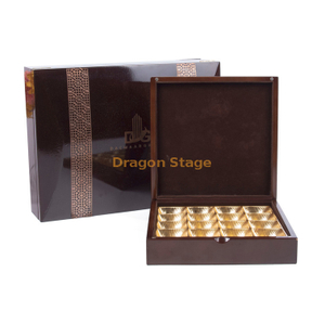 Caja de madera personalizada de fábrica Caja de trufa de chocolate de madera marrón personalizada de lujo con divisor