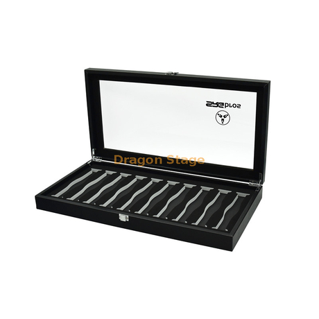 Caja de exhibición de correa de reloj de cuero PU de alta calidad 2019 con ventana claramente acrílica