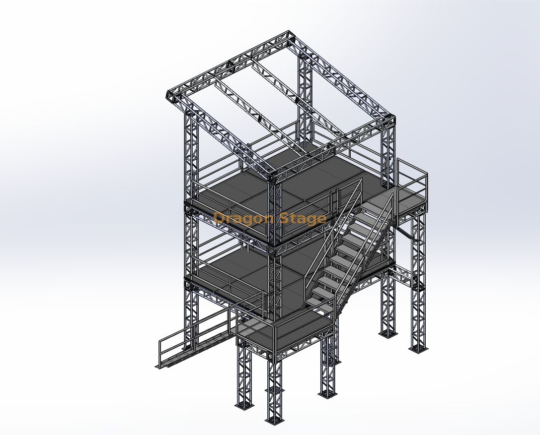 Diseño de casa torre con armadura de aluminio para eventos 
