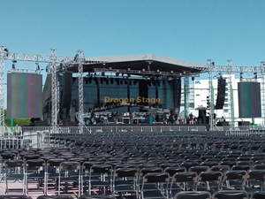 Armadura de techo de aluminio para escenario de concierto al aire libre con alas para LED y altavoces 12x10x7m