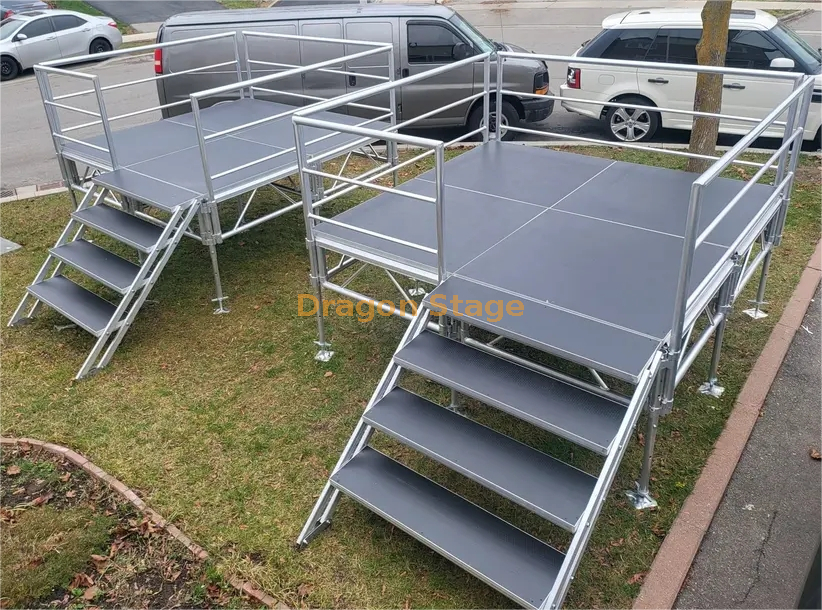 8 x 8 pies Mobile Mobile con rieles de guardia