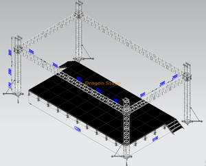 Truss y escenario de aluminio interior para concierto 13x7x6m