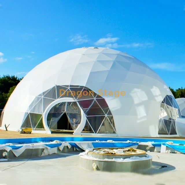 Carpa tipo domo para eventos de 12 m y 15 m para celebración o fiesta de té