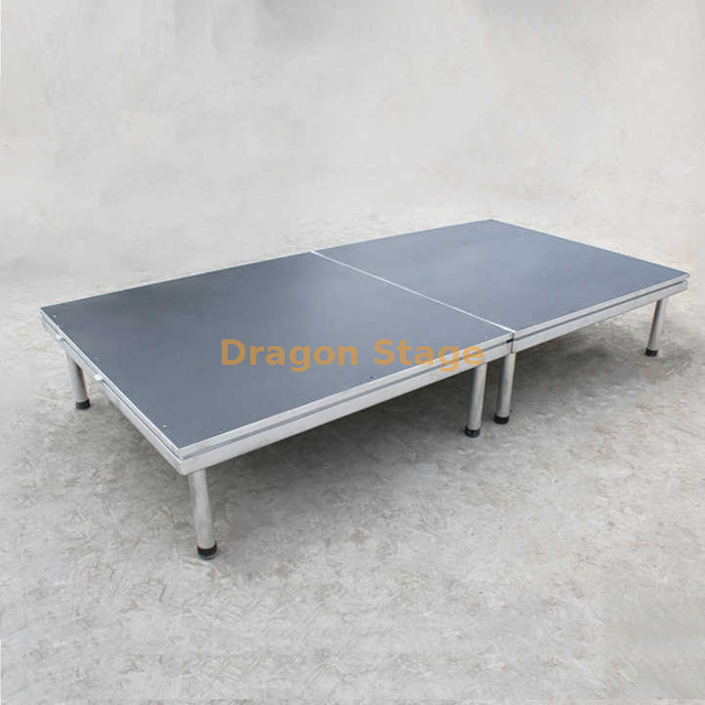 Plataforma de etapa de ensamblaje rápido de aluminio 1220x1220 mm con patas de altura fija