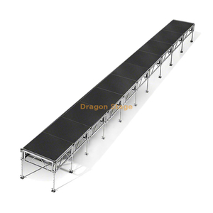 Escenario de pasarela móvil de aluminio profesional de 40' x 4' - Altura ajustable (0,4 m - 2 m)